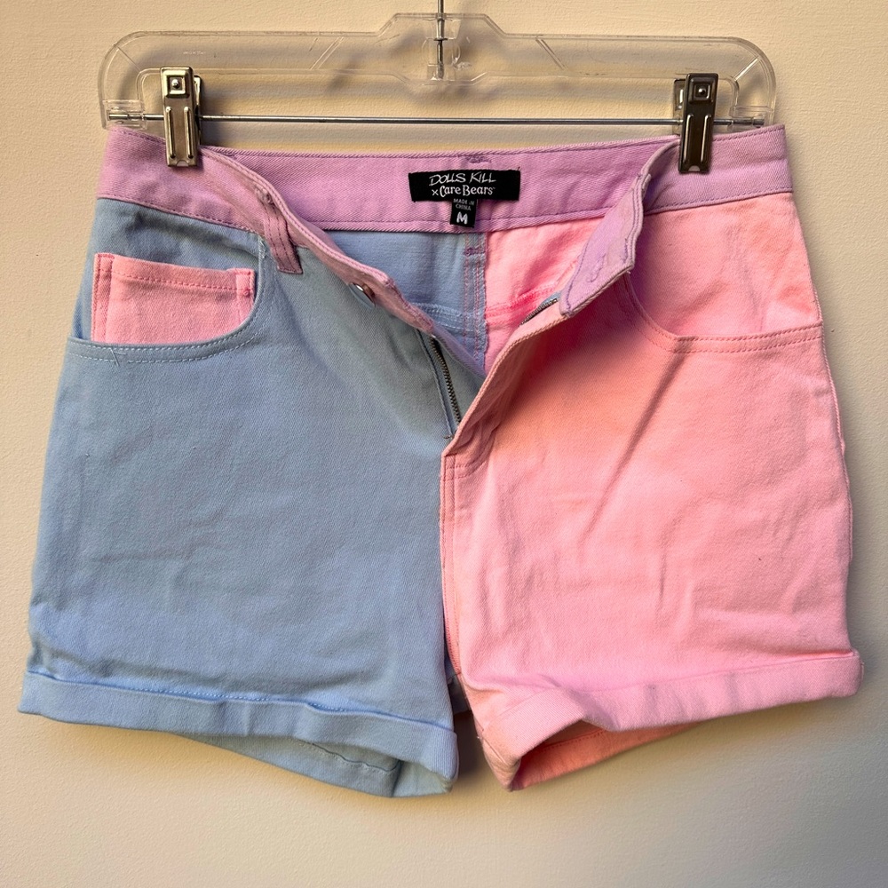 Care Bears for Dolls Kill denim shorts size M